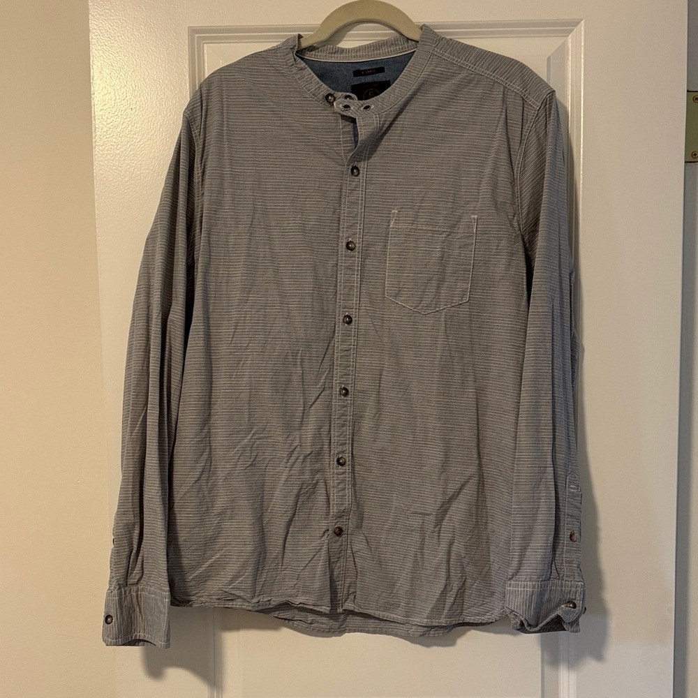 Striped Blue Button-Up Shirt